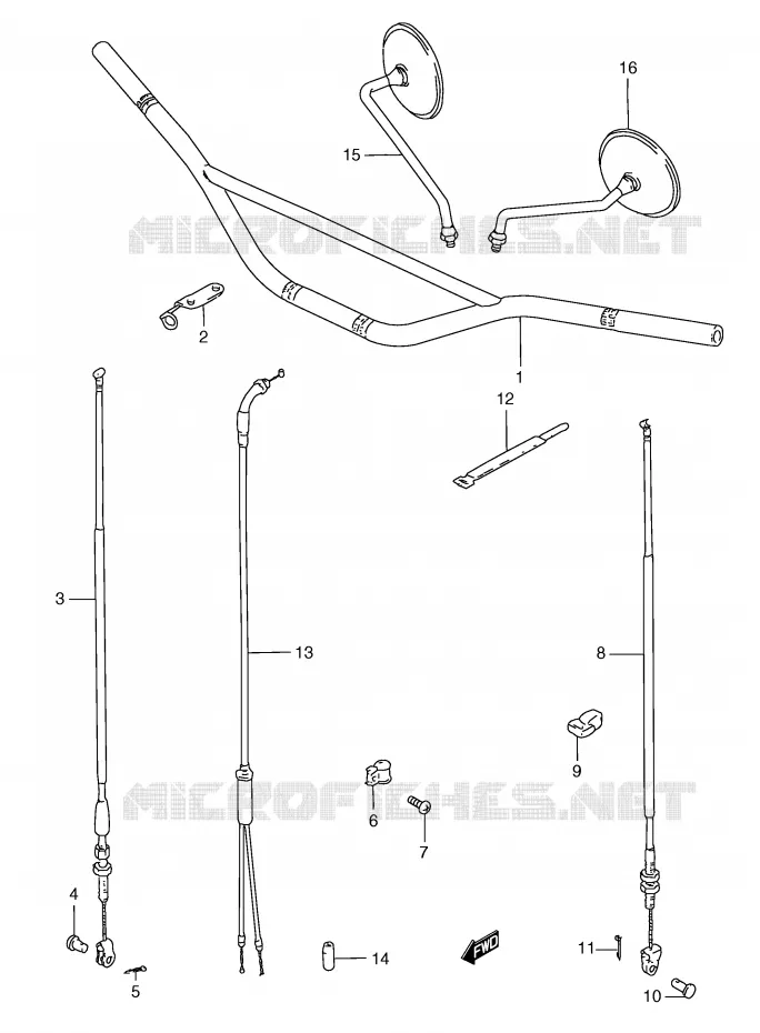 GUIDON (TS185ERCV P9/TS185ERW E1/TS185ERX E71) Suzuki MOTO 185 TS-ER 2000  TS185ERY(E1)