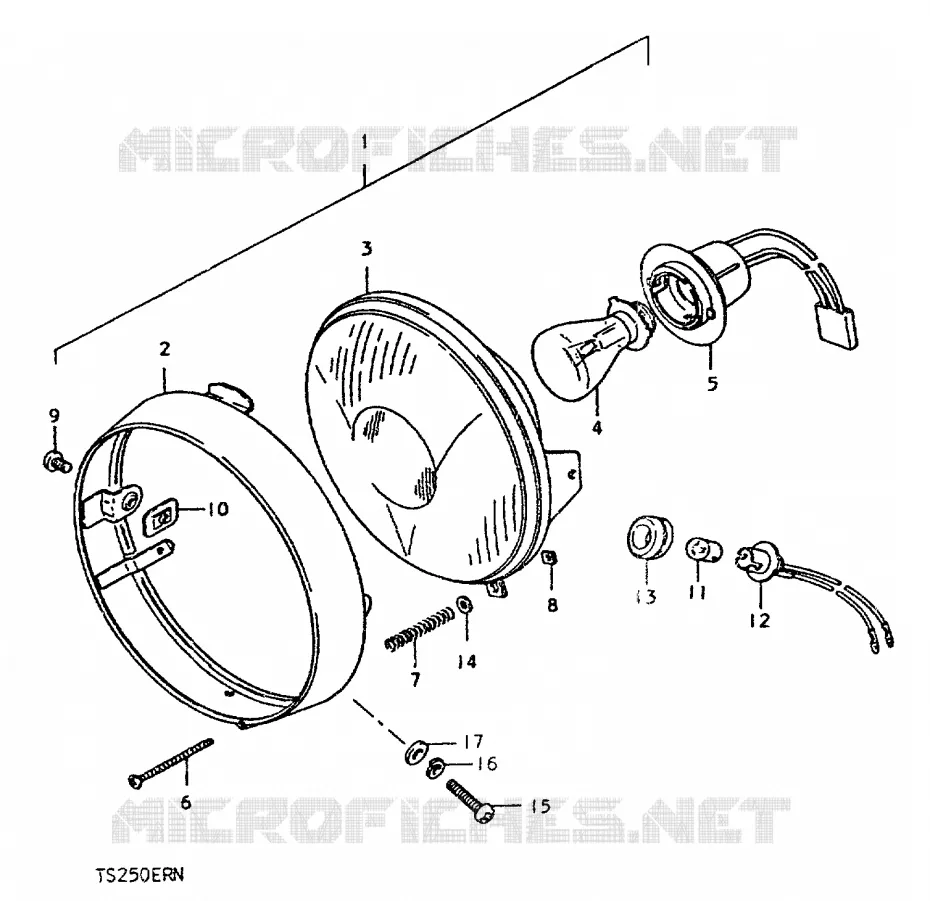 PHARE (E2) Suzuki MOTO 250 TS-ER 1992  TS250ERN