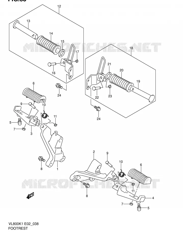 REPOSE PIED (MODELE K1/K2/K3/K4) Suzuki MOTO 800 VOLUSIA 2004  VL800ZK4(E2)