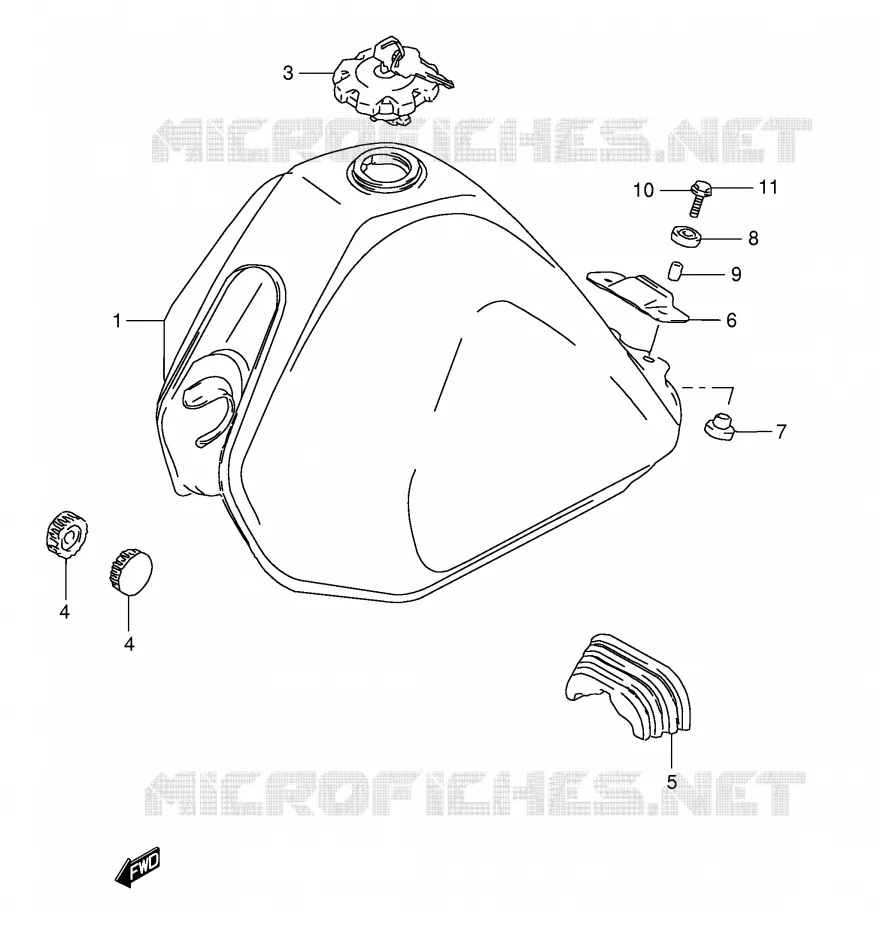 RESERVOIR D'ESSENCE (MODELE R P9) Suzuki MOTO 125 TS-ER 1994  TS125ERCR(E1)
