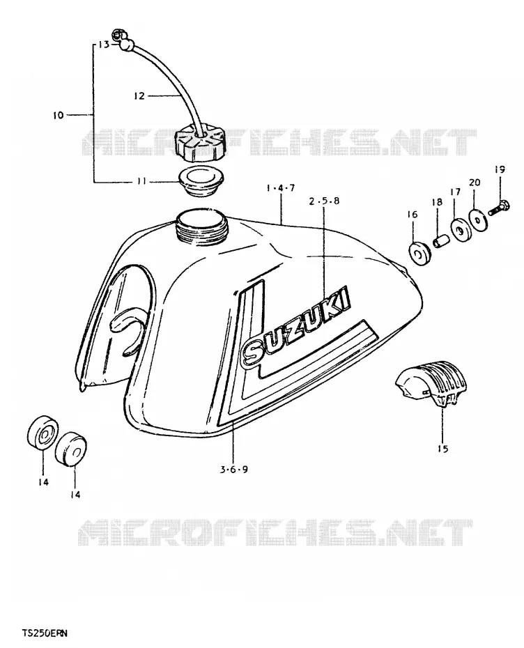 RESERVOIR D'ESSENCE Suzuki MOTO 250 TS-ER 1992  TS250ERN