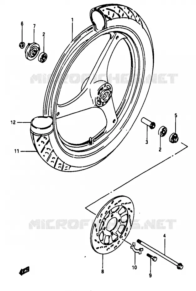 ROUE AVANT Suzuki MOTO 50 Autres-modeles 1994  TV50R(M/R)
