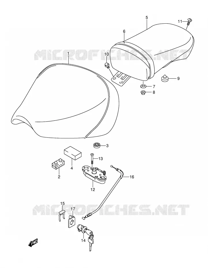 SELLE (MODELE K2/K3/K4) Suzuki MOTO 125 INTRUDER 2003  VL125K3(E2)