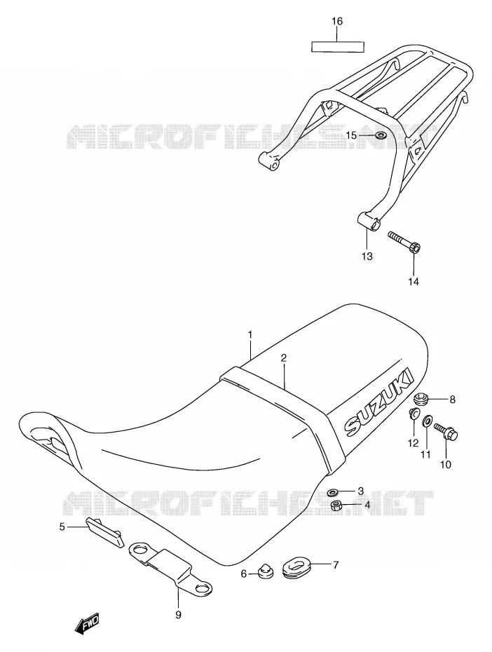 SELLE (MODELE M/N/P) Suzuki MOTO 125 TS-R 1990  TS125RL(E2)