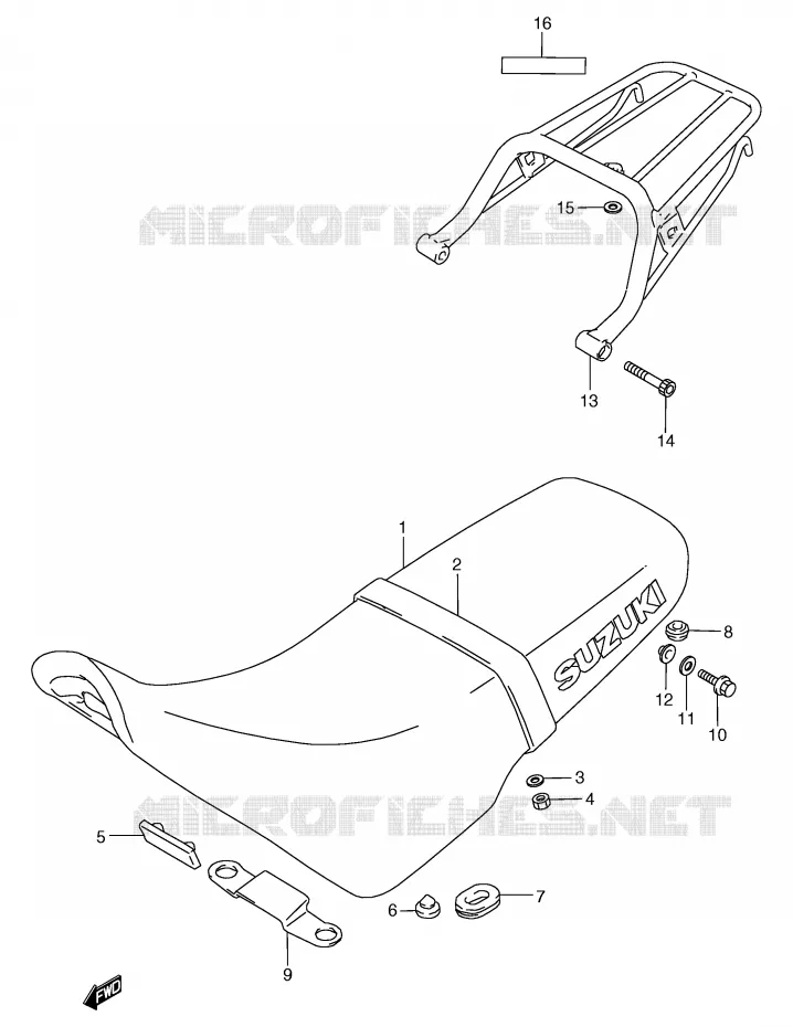 SELLE (MODELE R) Suzuki MOTO 125 TS-R 1990  TS125RL(E2)