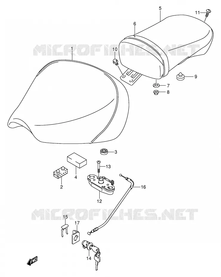 SELLE (MODELE Y/K1) Suzuki MOTO 125 INTRUDER 2000  VL125Y(E2)