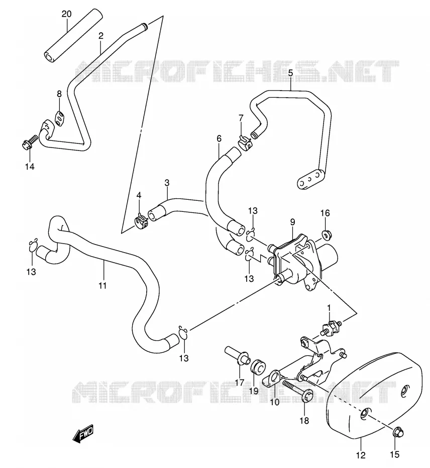 SYSTÈME DE RECYCLAGE GAZ D'ECHAPPEMENT (MODELE K5) Suzuki MOTO 800 VOLUSIA 2004  VL800K4(E2)