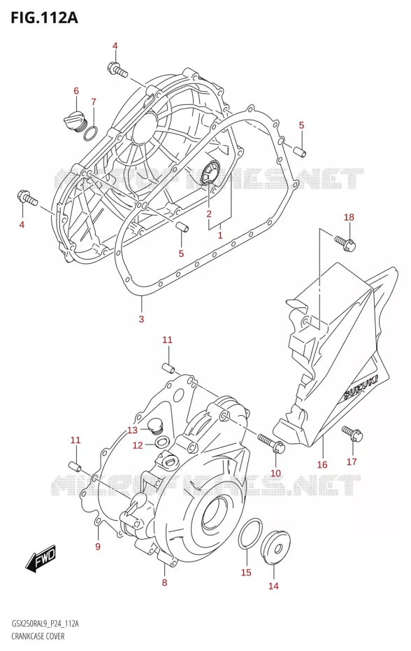 COUVERCLES DE CARTERS Suzuki MOTO 250 GSX-R 2019  GSX250RA L9/GSX250RZA L9 P24