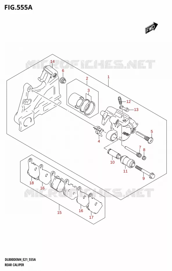 ETRIER DE FREIN ARRIERE Suzuki MOTO 800 V-STROM 2024  DL800DERC M4 (E21)