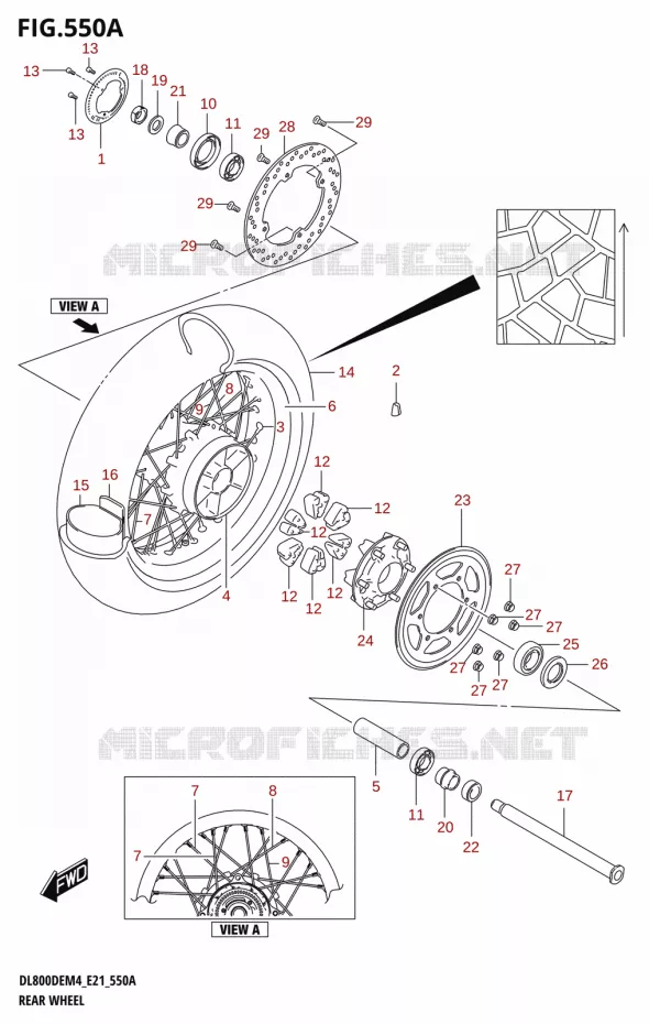 ROUE ARRIERE Suzuki MOTO 800 V-STROM 2024  DL800DERC M4 (E21)