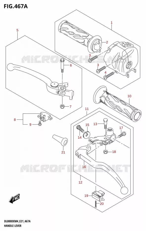 LEVIERS - POIGNEES Suzuki MOTO 800 V-STROM 2024  DL800DEUC M4 (E21)