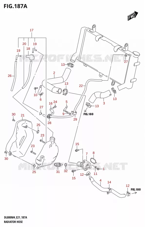 DURITES DE RADIATEUR - VASE D'EXPANSION Suzuki MOTO 800 V-STROM 2024  DL800RQ M4 (E21)