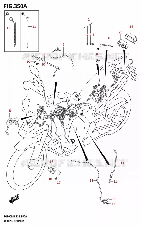 FAISCEAU ELECTRIQUE Suzuki MOTO 800 V-STROM 2024  DL800RQ M4 (E21)