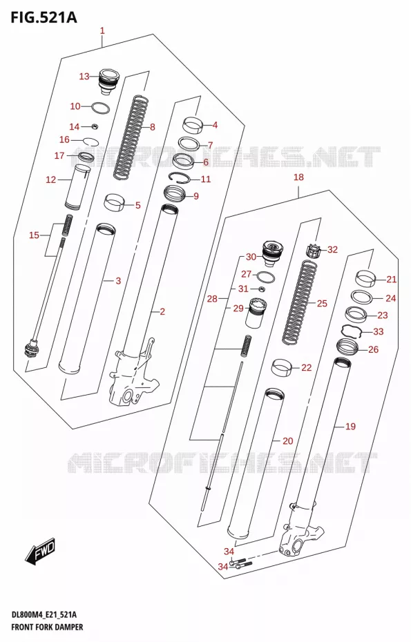FOURCHE Suzuki MOTO 800 V-STROM 2024  DL800RQ M4 (E21)