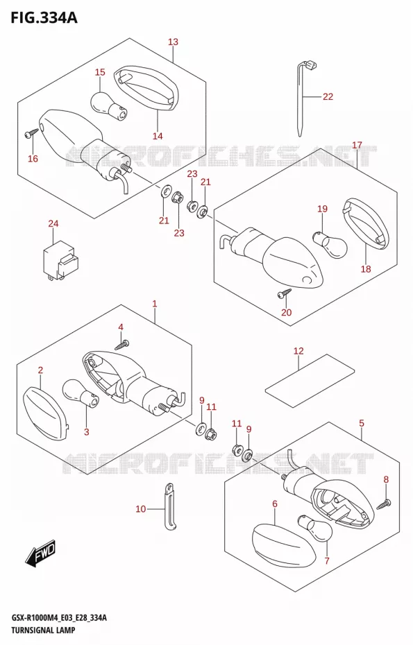 CLIGNOTANTS Suzuki MOTO 1000 GSX-R 2024  GSX-R1000A M4 E03 E28 E33