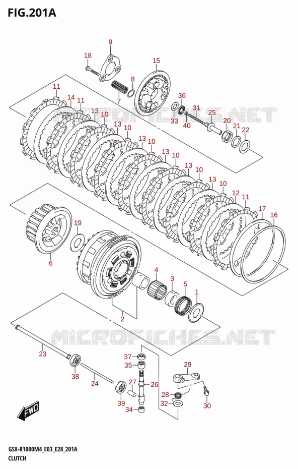 EMBRAYAGE Suzuki MOTO 1000 GSX-R 2024  GSX-R1000A M4 E03 E28 E33