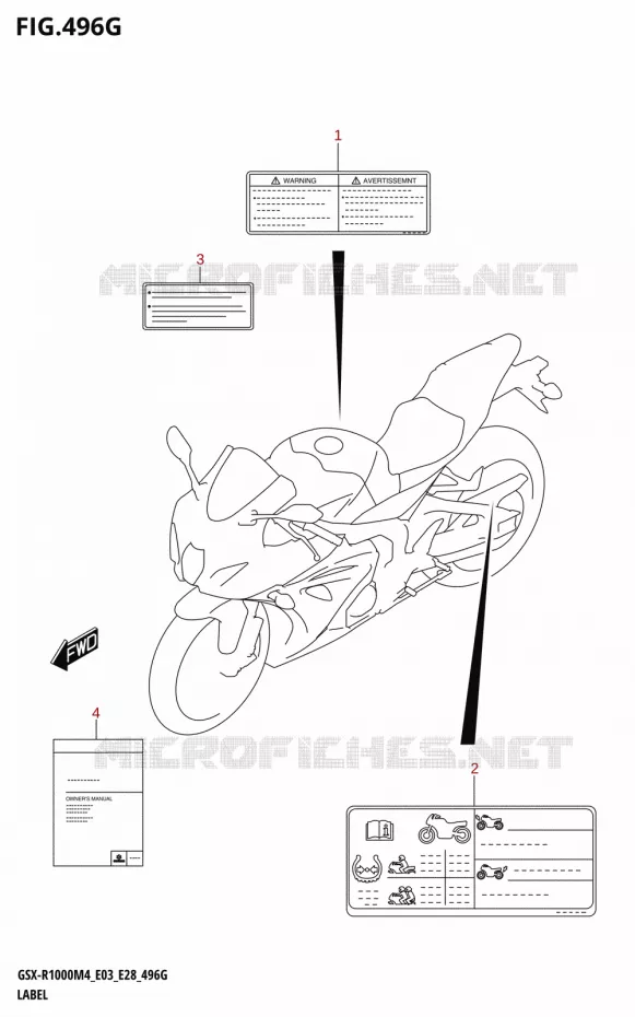 ETIQUETTE (E28) Suzuki MOTO 1000 GSX-R 2024  GSX-R1000A M4 E03 E28 E33