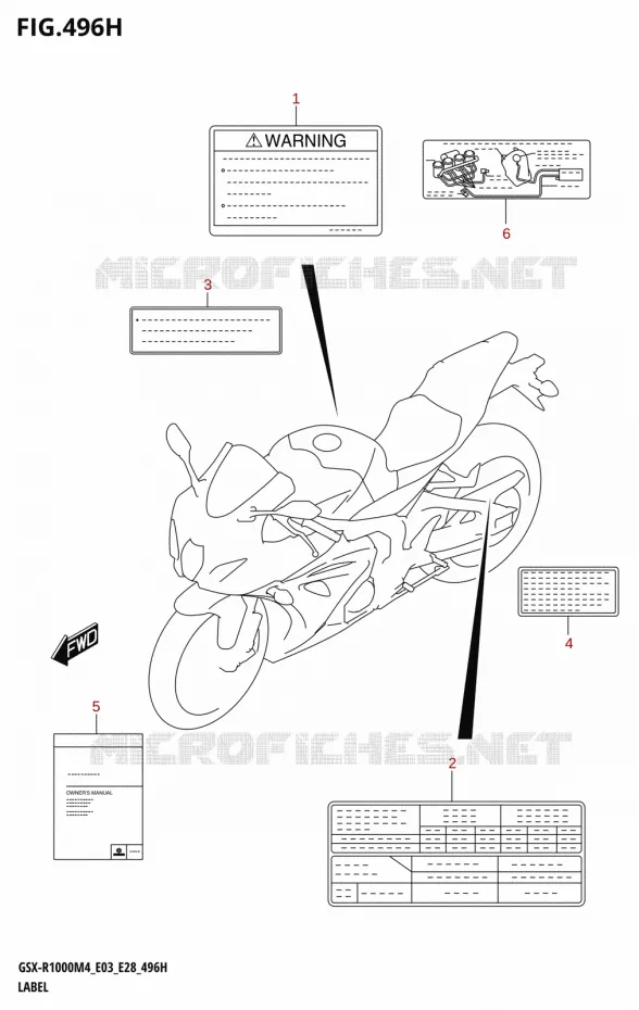 ETIQUETTE (E33) Suzuki MOTO 1000 GSX-R 2024  GSX-R1000A M4 E03 E28 E33