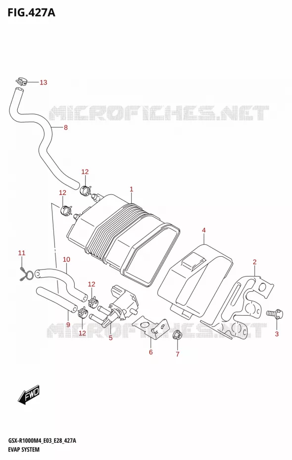 SYSTÈME DE RECYCLAGE VAPEURS CARBURANT (E33) Suzuki MOTO 1000 GSX-R 2024  GSX-R1000A M4 E03 E28 E33