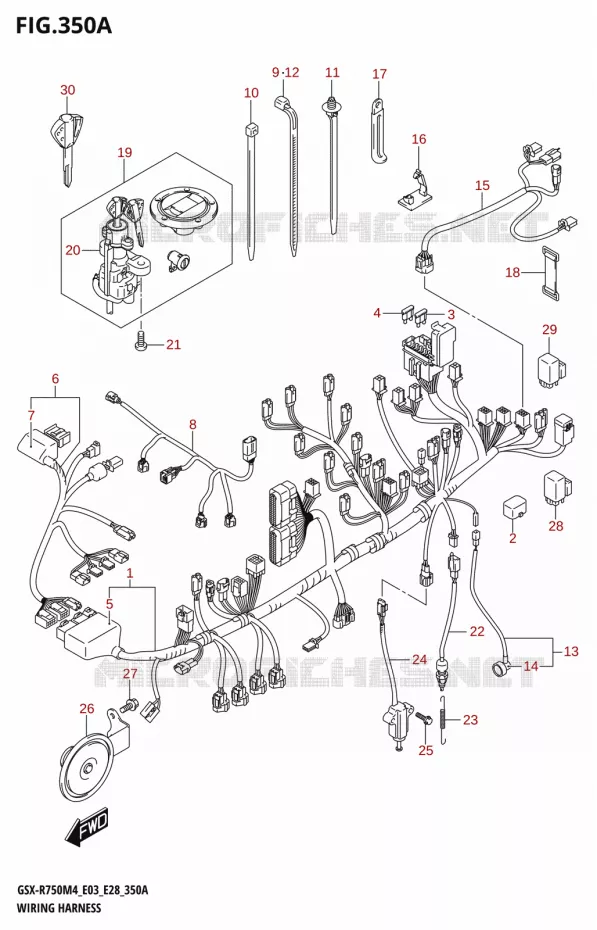 FAISCEAU ELECTRIQUE (E03,E28) Suzuki MOTO 750 GSX-R 2024  GSX-R750 M4 (E03,E28,E33)