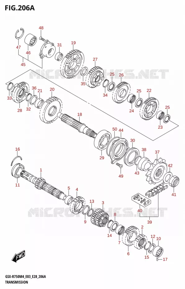 TRANSMISSION Suzuki MOTO 750 GSX-R 2024  GSX-R750 M4 (E03,E28,E33)