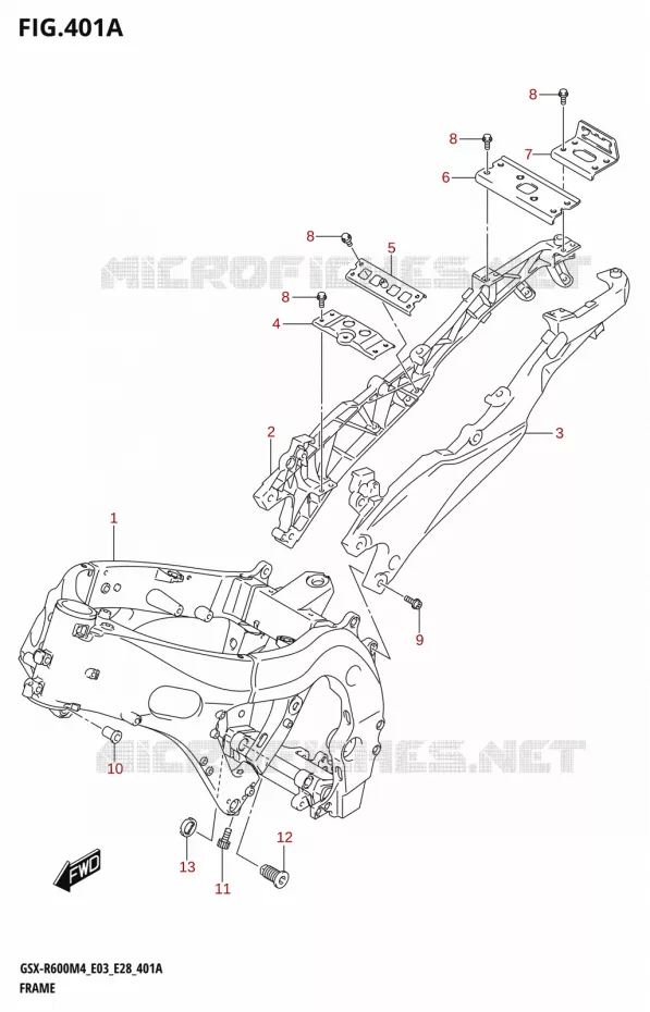 CADRE Suzuki MOTO 600 GSX-R 2024  GSX-R600 M4 (E03,E28,E33)