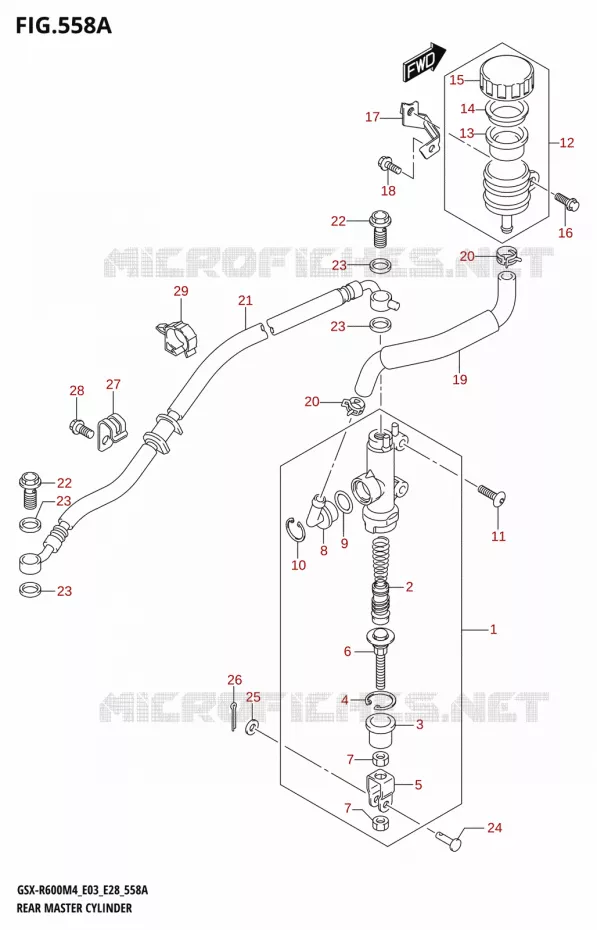 MAITRE CYLINDRE DE FREIN ARRIERE Suzuki MOTO 600 GSX-R 2024  GSX-R600 M4 (E03,E28,E33)