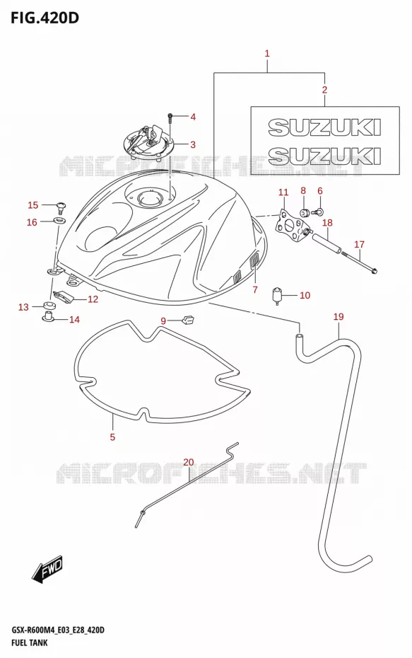 RESERVOIR D'ESSENCE (GSX-R600Z:E33) Suzuki MOTO 600 GSX-R 2024  GSX-R600 M4 (E03,E28,E33)
