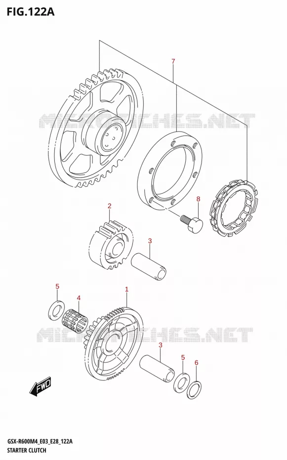 ROUE LIBRE DE DEMARREUR Suzuki MOTO 600 GSX-R 2024  GSX-R600 M4 (E03,E28,E33)