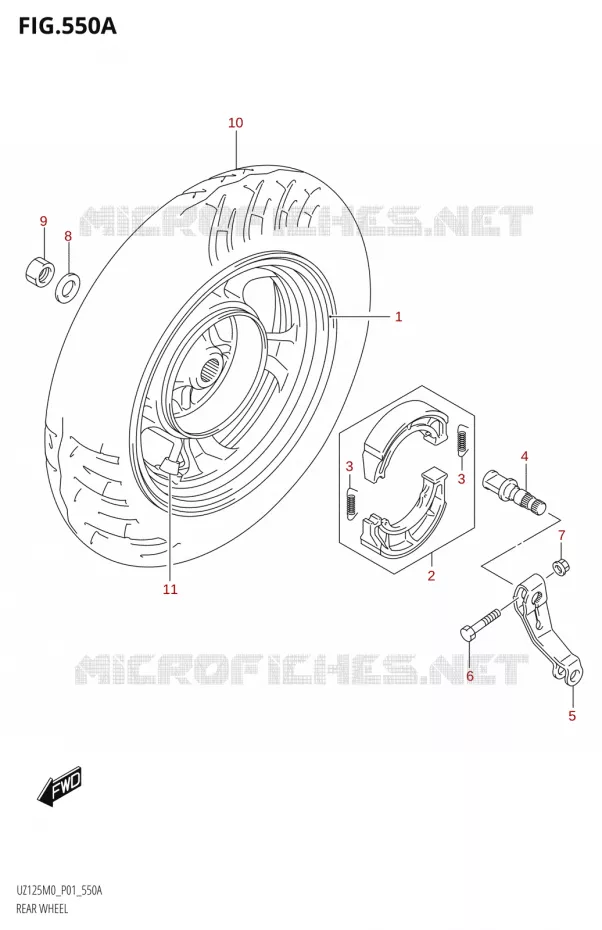 ROUE ARRIERE Suzuki SCOOTER 125 ACCESS 2020  UZ125NE M0 (E01)
