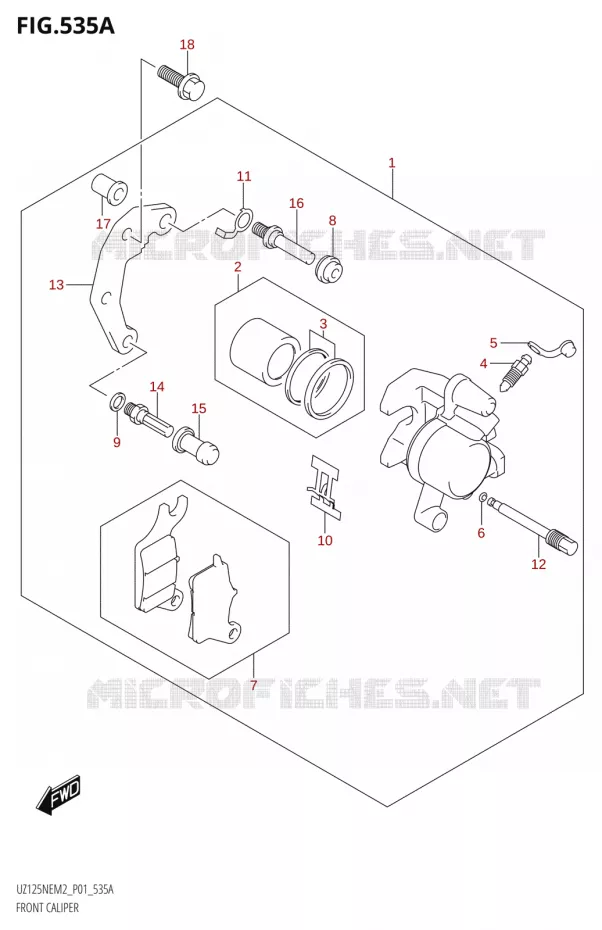 ETRIER DE FREIN AVANT Suzuki SCOOTER 125 ACCESS 2022  UZ125NE M2 (E01)
