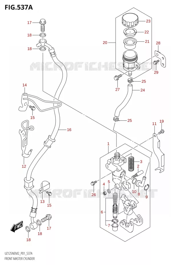 MAITRE CYLINDRE AVANT Suzuki SCOOTER 125 ACCESS 2022  UZ125NE M2 (E01)