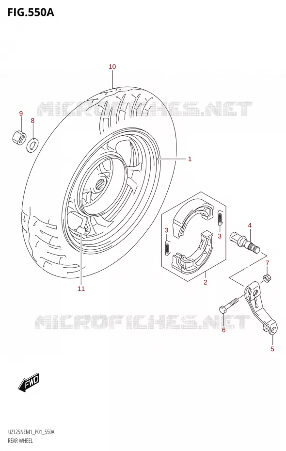 ROUE ARRIERE Suzuki SCOOTER 125 ACCESS 2021  UZ125NE M1 (E01)