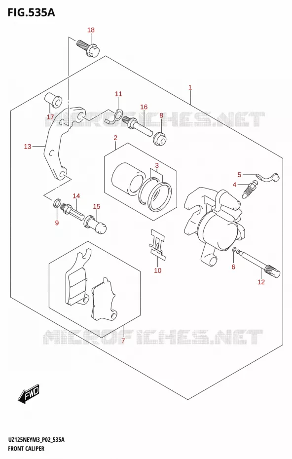 ETRIER DE FREIN AVANT Suzuki SCOOTER 125 ADDRESS 2023  UZ125NEY M3 (P19)