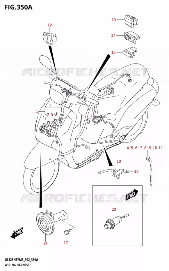 FAISCEAU ELECTRIQUE Suzuki SCOOTER 125 ACCESS 2023  UZ125NEY M3 (P19)
