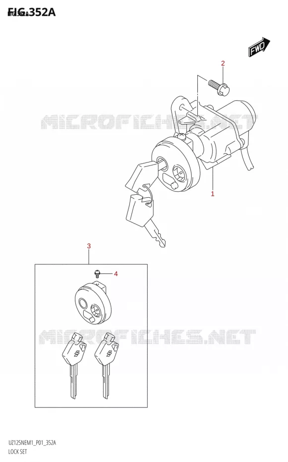 JEU DE SERRURES Suzuki SCOOTER 125 ACCESS 2023  UZ125NEY M3 (P19)
