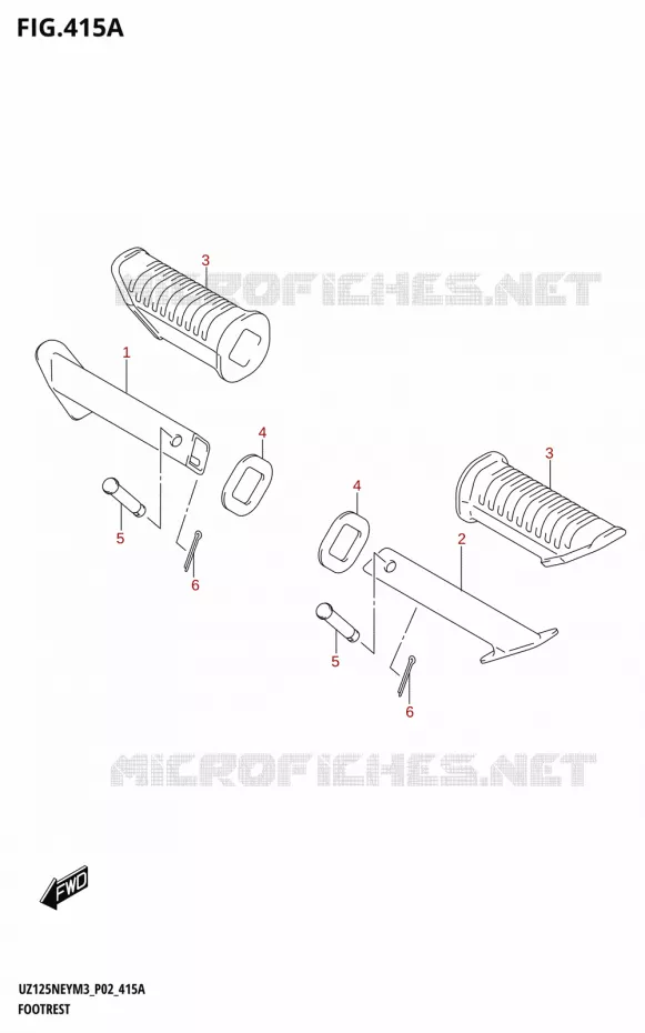 REPOSE PIEDS Suzuki SCOOTER 125 ACCESS 2023  UZ125NEY M3 (P19)