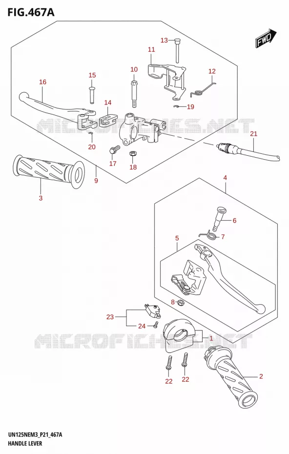 LEVIERS - POIGNEES Suzuki SCOOTER 125 AVENIS 2023  UN125NE M3 (P21)