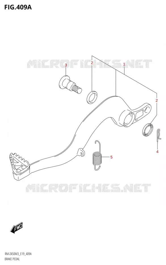 PEDALE DE FREIN Suzuki MOTO 450 RM-Z 2023  RM-Z450 M3 (E19)