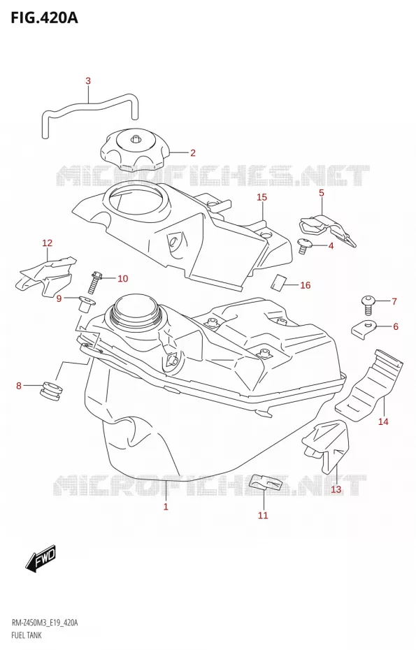 RESERVOIR D'ESSENCE Suzuki MOTO 450 RM-Z 2023  RM-Z450 M3 (E19)
