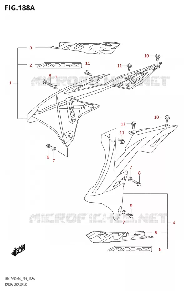 OUIES DE RADIATEUR Suzuki MOTO 450 RM-Z 2024  RM-Z450 M4 (E19)