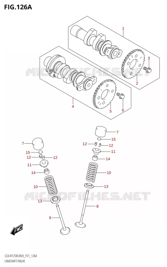 ARBRE A CAMES - SOUPAPES Suzuki MOTO 125 GSX-R 2023  GSX-R125RLX M3 (P21)