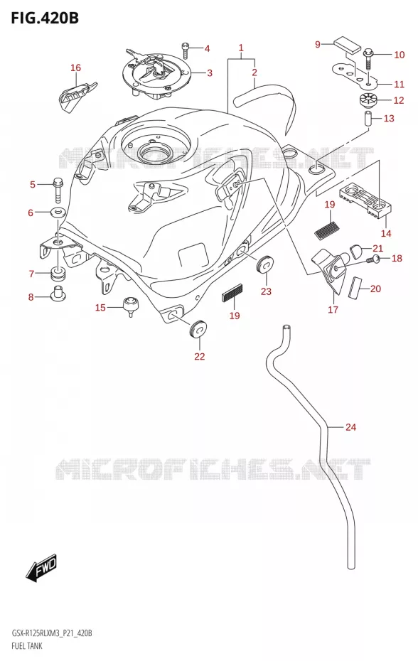 RESERVOIR D'ESSENCE Suzuki MOTO 125 GSX-R 2023  GSX-R125RLX M3 (P21)