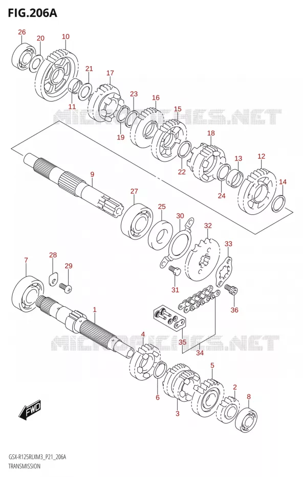 TRANSMISSION Suzuki MOTO 125 GSX-R 2023  GSX-R125RLX M3 (P21)