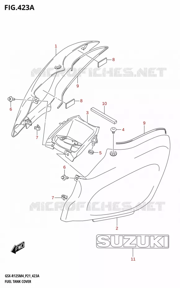 COUVRE RESERVOIR (GSX-R125RL) Suzuki MOTO 125 GSX-R 2024  GSX-R125RL 2024 M4 (P21)