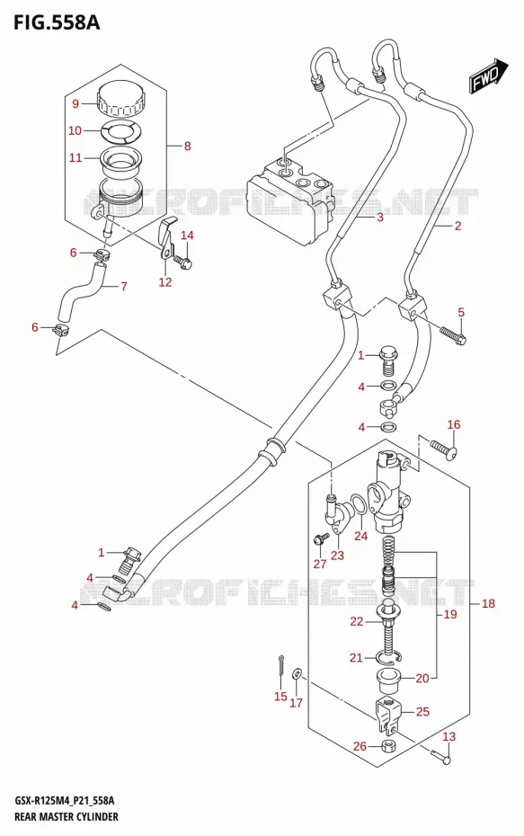 MAITRE CYLINDRE DE FREIN ARRIERE Suzuki MOTO 125 GSX-R 2024  GSX-R125RL 2024 M4 (P21)