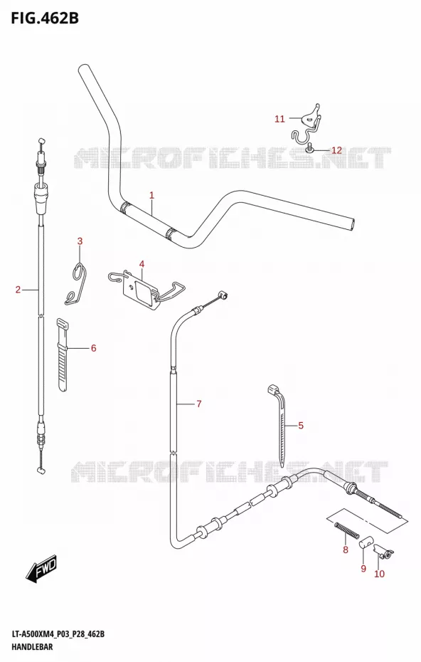 GUIDON (LT-A500X) Suzuki QUAD 500 KINGQUAD 2024  LT-A500XM4 P03 2024 M4 (P03)