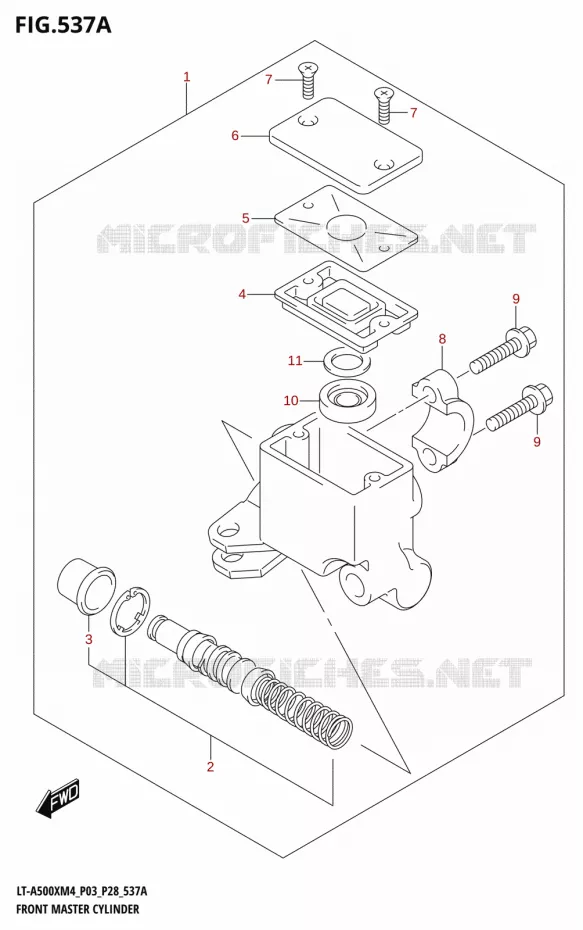 MAITRE CYLINDRE AVANT Suzuki QUAD 500 KINGQUAD 2024  LT-A500XM4 P03 2024 M4 (P03)