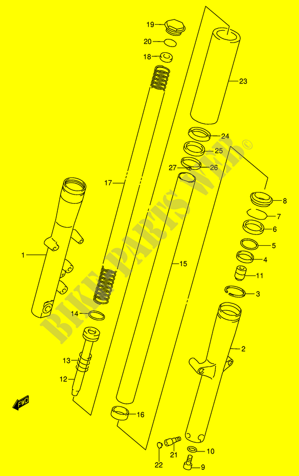 AMORTISSEUR AVANT (MODELE Y P37) pour Suzuki INTRUDER 1500 2014