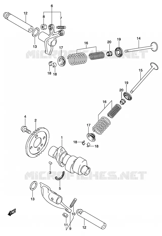 ARBRE A CAMES - SOUPAPES Suzuki SCOOTER 150 BURGMAN 2002  UH150K2(P19)